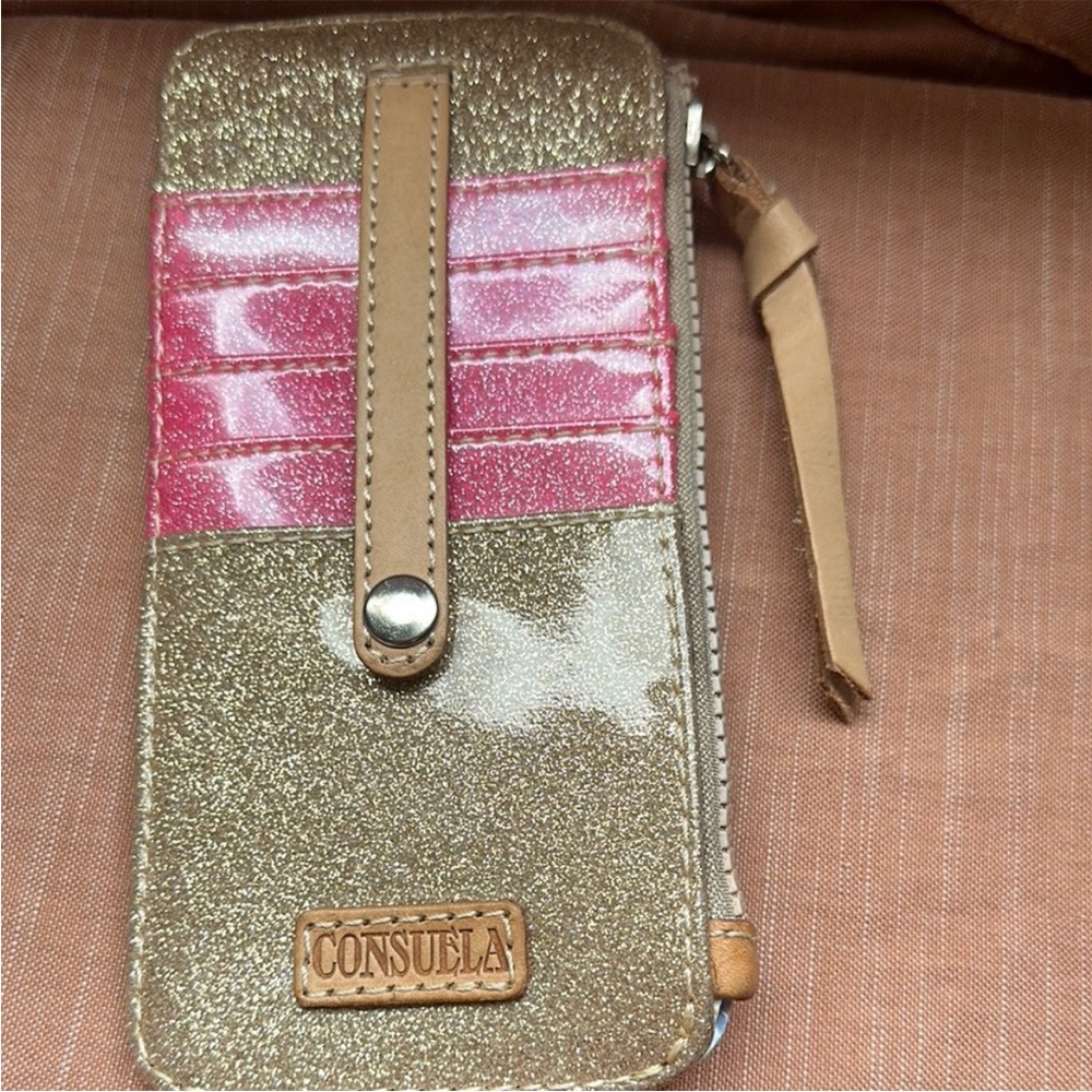 Consuela Glittery Gold and Pink Wallet